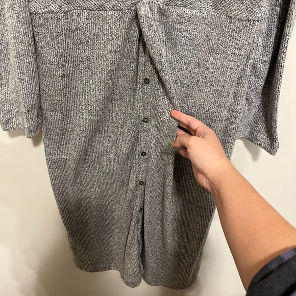 LOFT Knotted Button Midi Dress - Picture 4 of 7